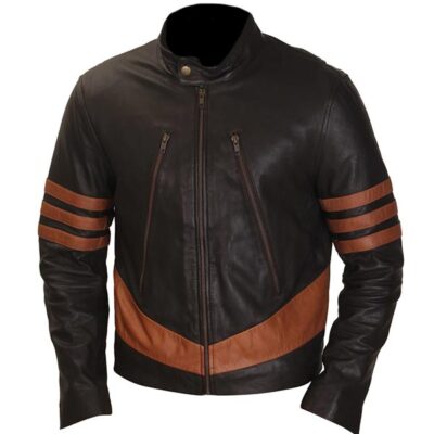 X Men Origin Wolverine Brown Leather Jacket For Men
