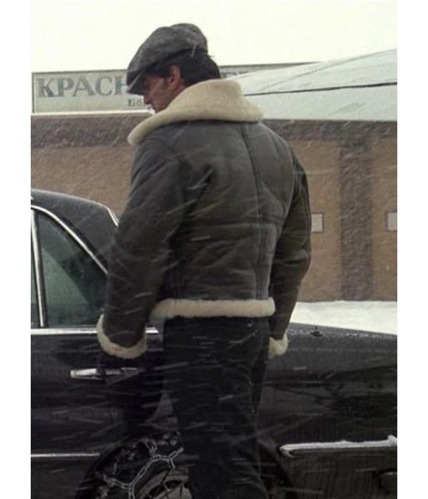 Rocky Balboa Sylvester Stallone Shearling Bomber Brown Leather Jacket