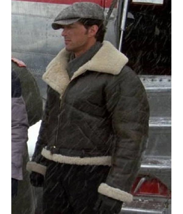 Rocky Balboa Sylvester Stallone Shearling Bomber Brown Leather Jacket