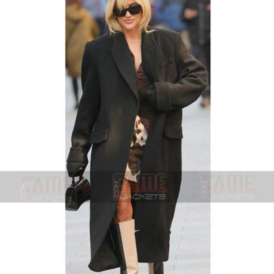 Purchase Ashley Roberts Black Wool Winter Coat In Budget Friendly Cost