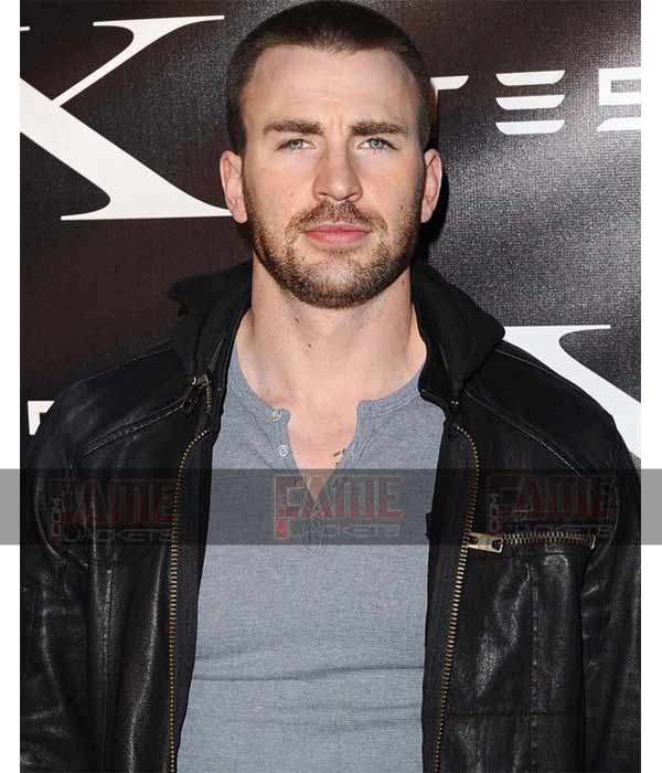 Purchase Chris Evans Black Leather Jacket At Budget Friendly Rate
