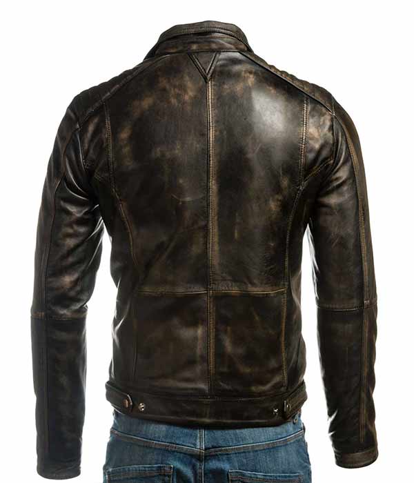 Purchase Men Vintage Leather Distressed Cafe Racer Jacket At Amazing Price