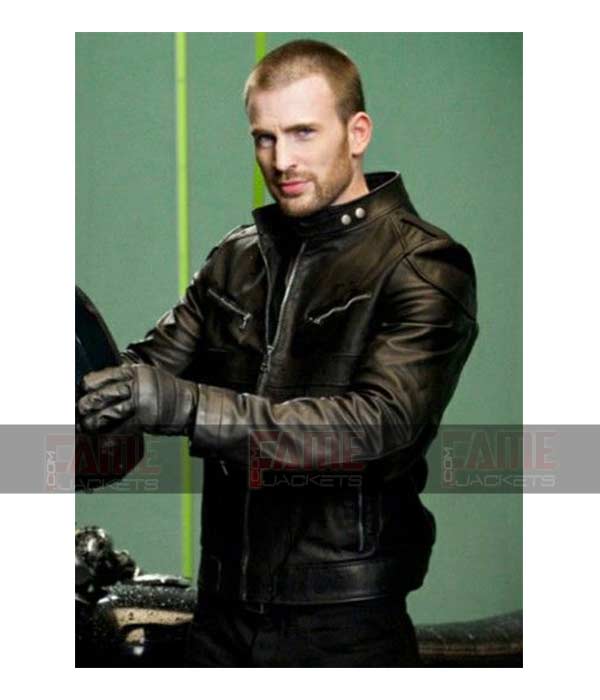 Buy Chris Evans Leather Cross Zipper Moto Jacket At Budget Friendly Price