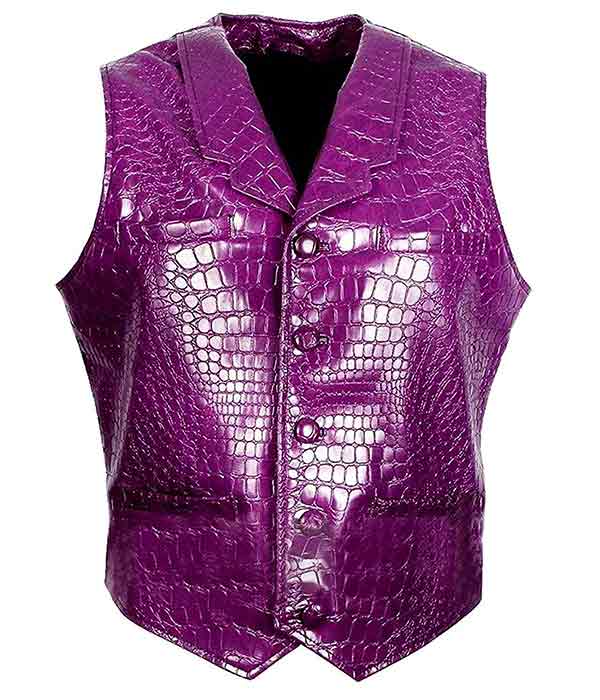 Shop Suicide Squad Jared Leto Crocodile Leather Vest At Affordable Price