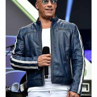 Buy Vin Diesel Blue Leather Jacket from The Road to F9 Concert