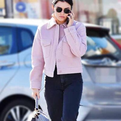 Lucy Hale in Los Angeles Pink Wool Jacket on Sale
