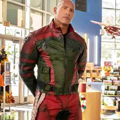 Callum Drift Dwayne Johnson Leather Jacket from Red One 2024