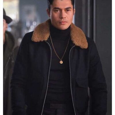 Henry Golding Black Leather Jacket from The Gentlemen