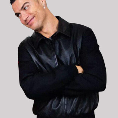 Cristiano Ronaldo Black Bomber Jacket For Men