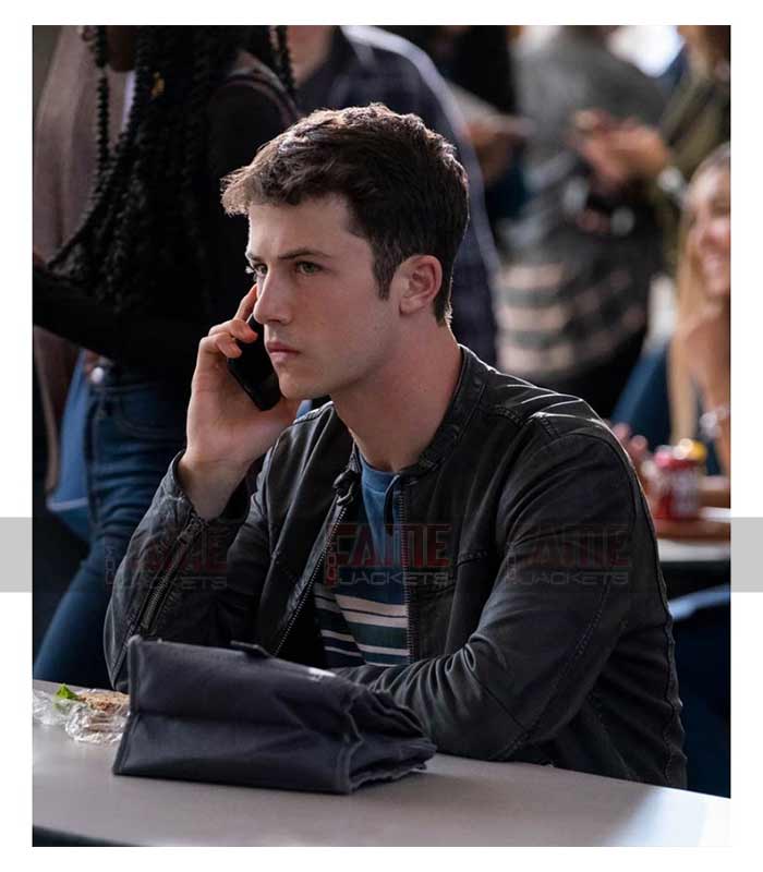 13 Reasons Why Clay Jensen Black Real Leather Slim Fit Jacket