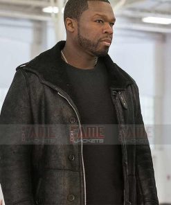 Jackson Kanan 50 Cent Black Leather Mens Winter Fur Lining Coat