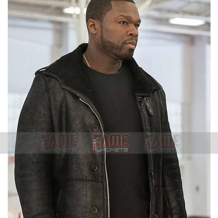 Jackson Kanan 50 Cent Black Leather Mens Winter Fur Lining Coat