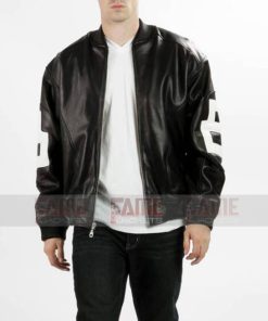 Alternative view of Michael Hoban Seinfeld 8 Ball Pool Black Bomber Leather Jacket