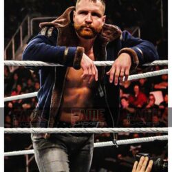 AEW Dean Ambrose Blue Suede Real Fur Winter Leather Jacket