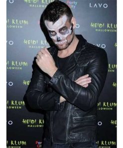 Alternative view of Adam Lambert Halloween Party Black Biker Leather Jacket