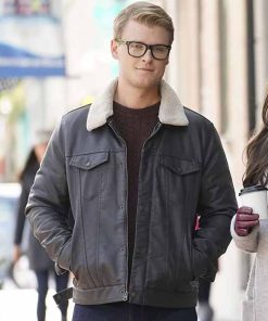 Dashing Home For Christmas Adrian Spencer Black Leather Jacket