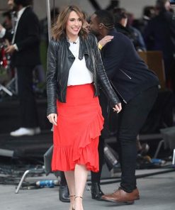 Alex Jones The One Show Anchor Slim Fit Real Leather Jacket