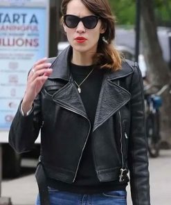 Shop Alexa Chung Black Biker Jacket