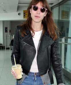 Buy Alexa Chung Black Leather Jacket