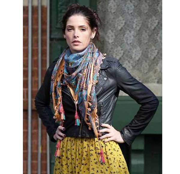 Americana TV Alice Garano Asymmetrical Black Biker Leather Jacket