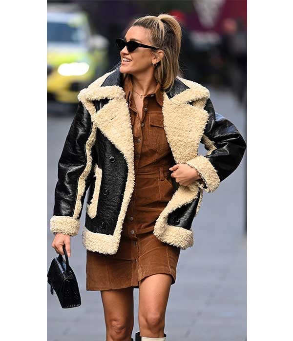 New Style Black Leather Womens Fur Winter Jacket
