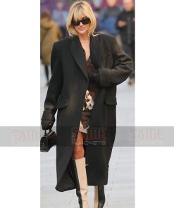 Ashley Roberts Black Wool Double Breasted Winter Coat