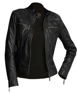 Attractive & Stylish Slim Fit Black Leather Biker Jacket