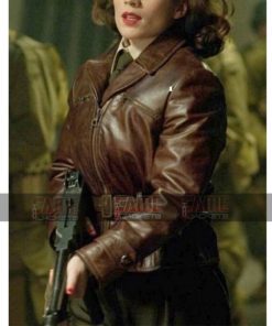Peggy Carter Brown Distressed Leather Jacket