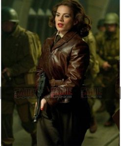 Alternative view of Peggy Carter Brown Distressed Leather Jacket