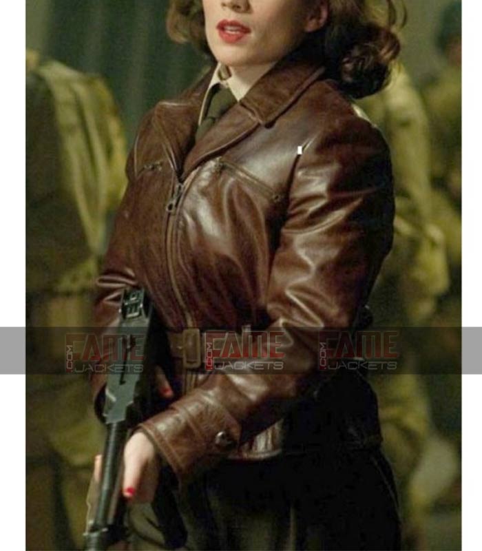 Peggy Carter Brown Distressed Leather Jacket