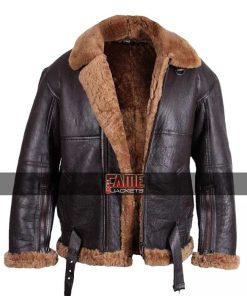 Alternative view of B3 Real Brown Leather Fur Lining Bomber Flying Jacket