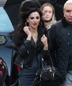 Back To Black 2024 Marisa Abela Black Biker Leather Jacket