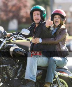 Bedtime Stories Jill Keri Russell Brown Leather Jacket