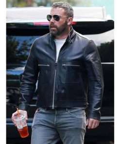Alternative view of Ben Affleck Motorcycle Black Leather Jacket
