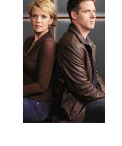 Alternative view of Ben Browder Stargate SG-1 Brown Leather Coat Style Jacket