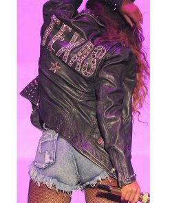 Beyoncé Texas Leather Studded Metal Jacket