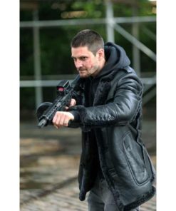 The Punisher Shearling Black Leather Jacket
