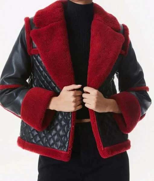 Aviator Pilot Style B3 Shearling Leather Jacket for Women