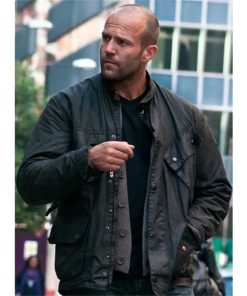Alternative view of Jason Statham Black Leather Jacket From Blitz