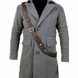 Blood Borne Game The Hunter Grey Trench Long Wool Overcoat