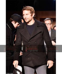 Bradley Cooper Men's Black Pea Coat
