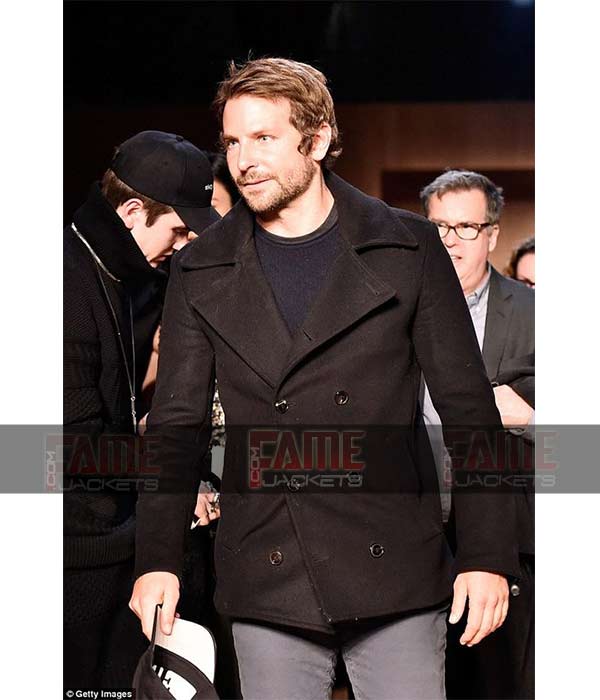 Bradley Cooper Men's Black Pea Coat