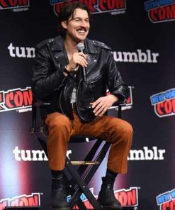 Alternative view of Bryce McGuire Night Swim 2024 Black Leather Jacket