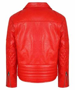 Alternative view of Cafe Racer Moto Red Vintage Leather Jacket For Men