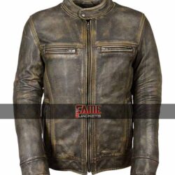 Cafe Racer Antique Brown Distress Leather Jacket