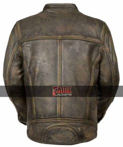 Alternative view of Cafe Racer Antique Brown Distress Leather Jacket