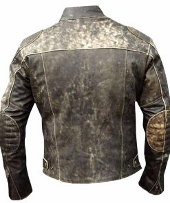 Alternative view of Cafe Racer Vintage Retro Moto Distressed Real Black Leather Jacket