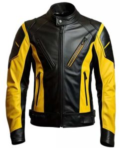 Cafe Racer Style Yellow and Black Leather Jacket