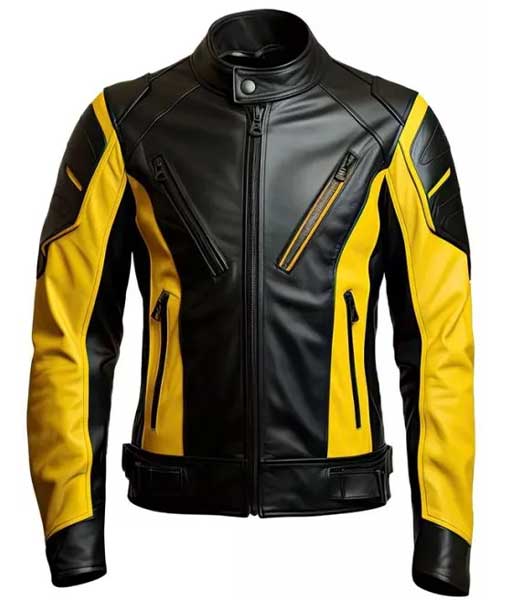 Cafe Racer Style Yellow and Black Leather Jacket