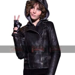 Camren Bicondova Black Slim Fit Motorcycle Jacket